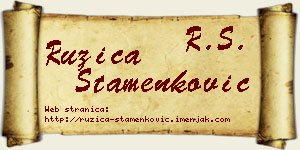 Ružica Stamenković vizit kartica